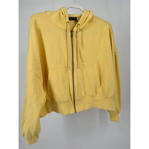 ASOS Designs Crop Full Zip Yellow Hoodie US Size 6 Small Oversized